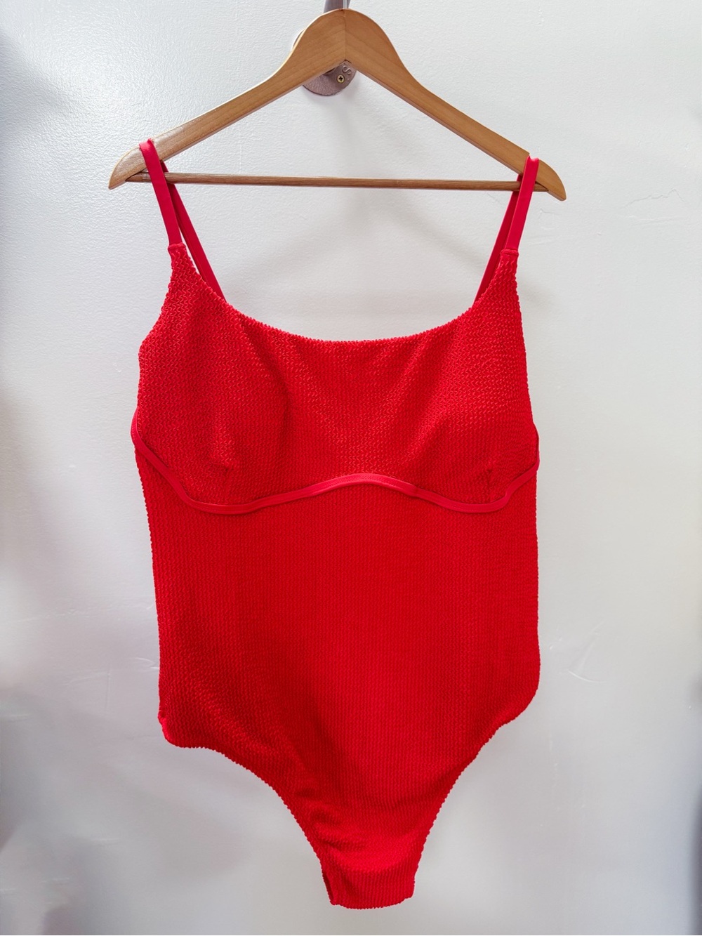 Textured Red One Piece Swimsuit - NWOT size 2X Tall